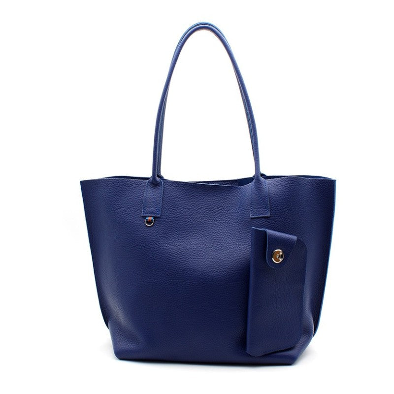 Large Tote Bag In Leather With A Front Case